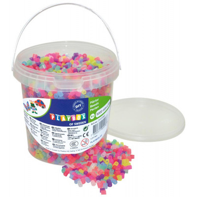 Playbox Zažehlovací korálky v kbelíku 5000 ks - se třpytkami