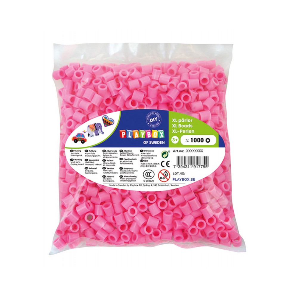 Playbox Zažehlovací korálky XL 1000 ks - růžové