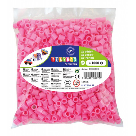 Playbox Zažehlovací korálky XL 1000 ks - růžové