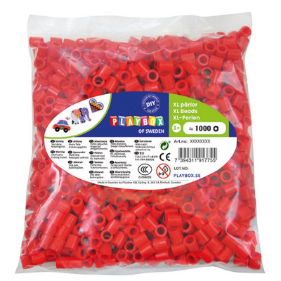 Playbox Zažehlovací korálky XL 1000 ks - červené