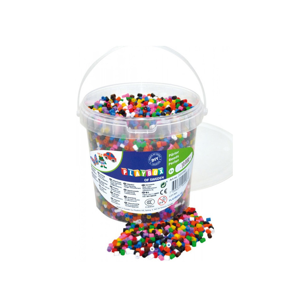Playbox Zažehlovací korálky v kbelíku 10.000 ks mix barev