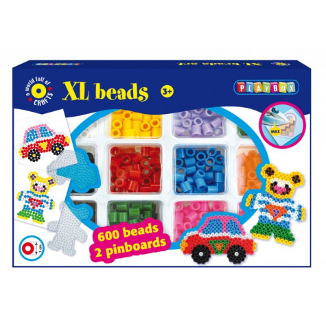 Playbox Zažehlovací korálky XL 600 ks sada - Auto a méďa ~ 1