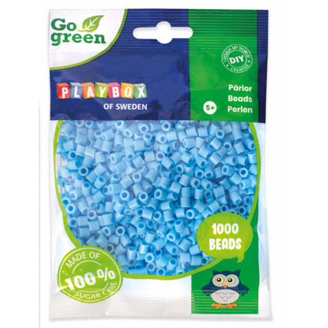 Playbox Zažehlovací korálky Go Green 1000 ks světle modrá