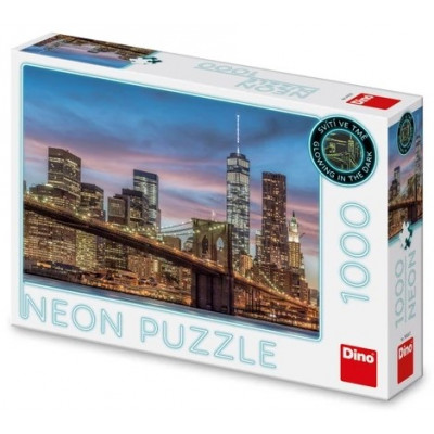 Dino Puzzle New York 1000 dílků neon