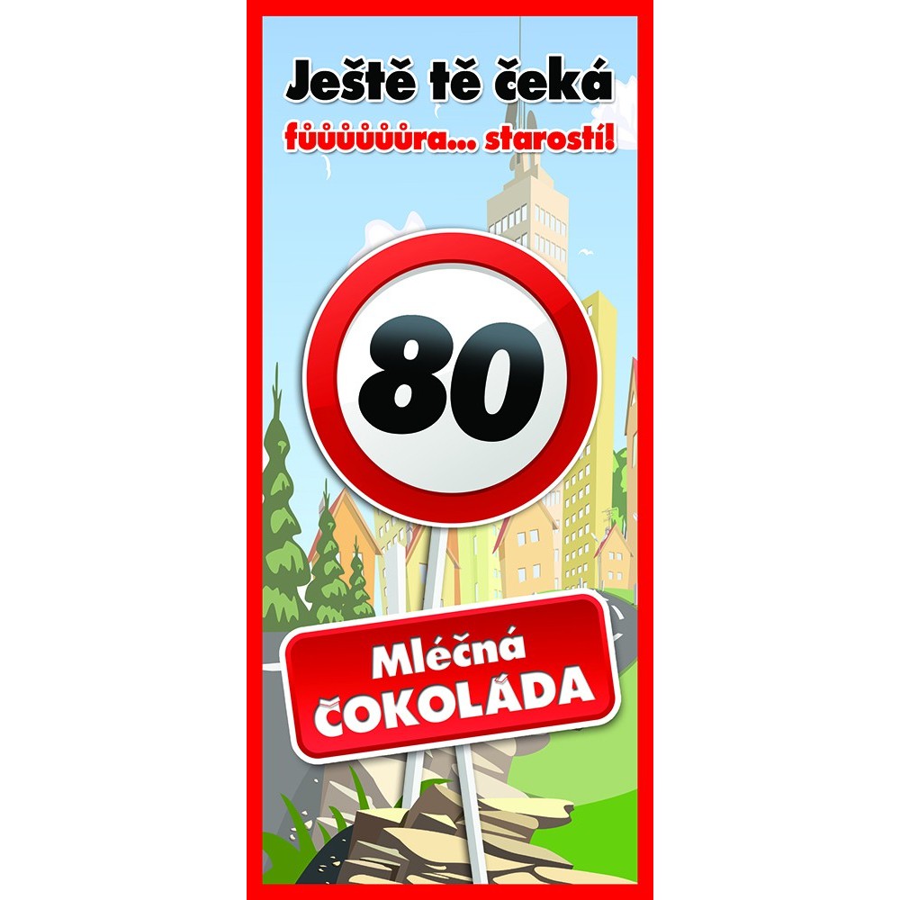 Dárková čokoláda 100 g - Vše nejlepší 80