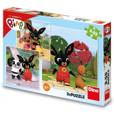 Dino Puzzle Bing si hraje 3x55 dílků