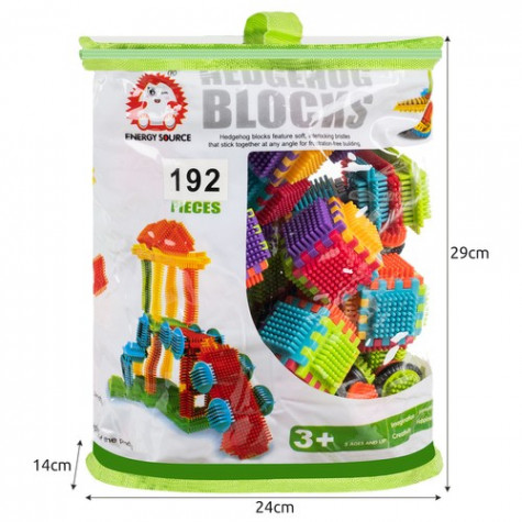 Kruzzel 20376 Barevná stavebnice Hedgehog Blocks 192 ks ~ 6