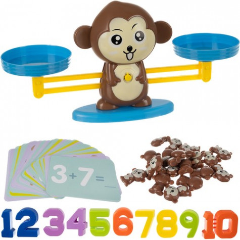 Kruzzel 16947 Vzdělávací hra balanční váha Opice