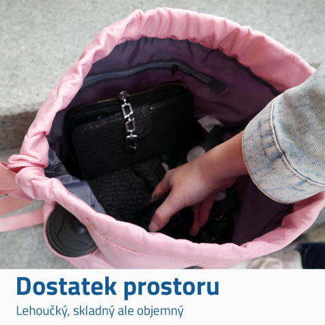 Voděodolný skládací batoh - růžový ~ 6