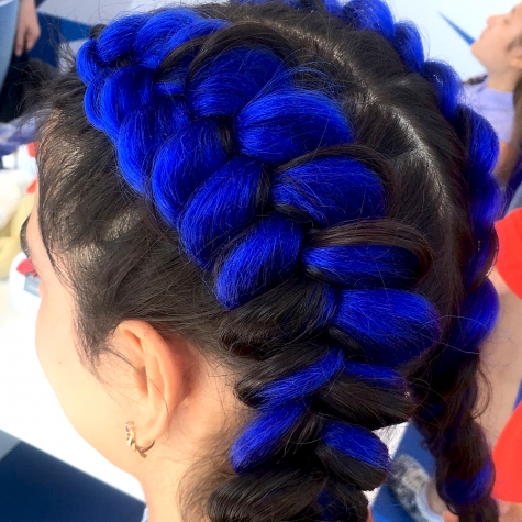 Vlasový příčesek 127 cm - tmavě modrý