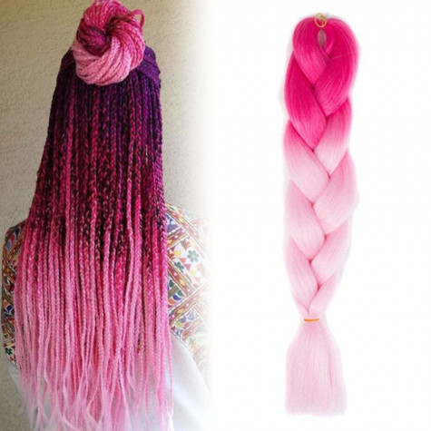 Vlasový příčesek 127 cm - růžové ombré