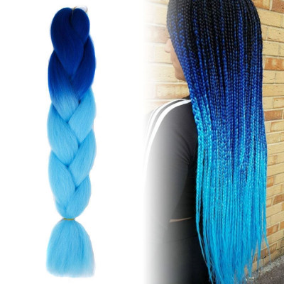 Vlasový příčesek 127 cm - modré ombré