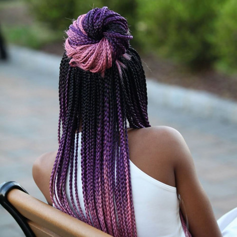 Vlasový příčesek 127 cm - fialové ombré