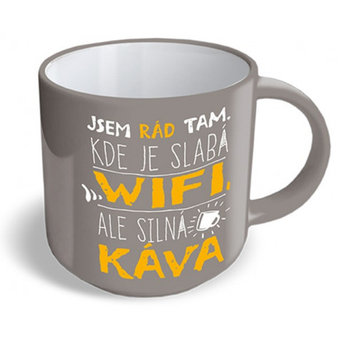 Nekupto Vtipný hrnek 350 ml - Jsem rád tam, kde je slabá wifi ~ 1