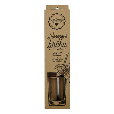 Nekupto Nerezová brčka na nápoje + kartáček ~ 1