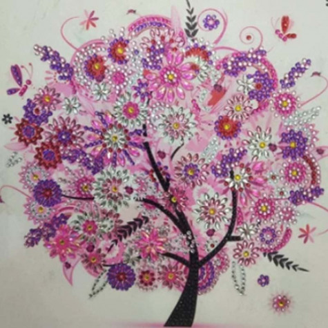 Diamantové malování speciální - růžový strom