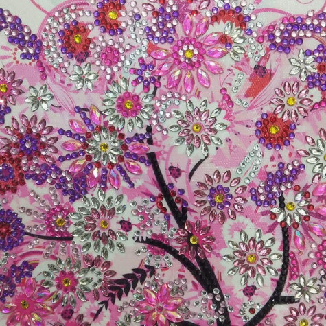 Diamantové malování speciální - růžový strom