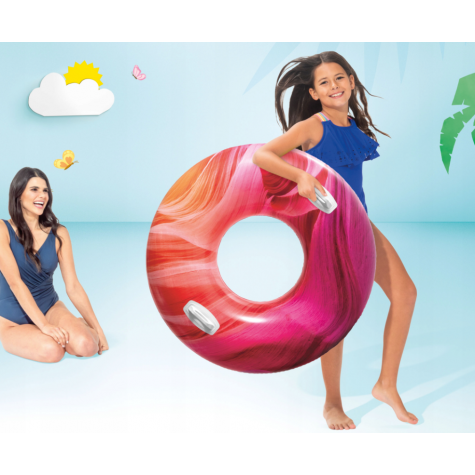 Intex 56267 Nafukovací kruh Waves of nature 114 cm - růžový ~ 2