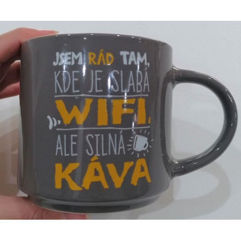 Nekupto Vtipný hrnek 350 ml - Jsem rád tam, kde je slabá wifi