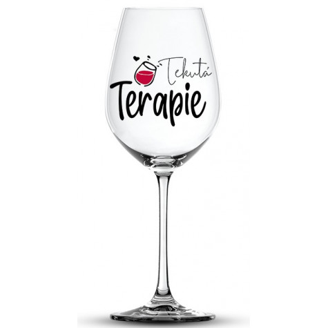 Nekupto Vtipná sklenice na víno 0,44 l - Tekutá terapie ~ 1