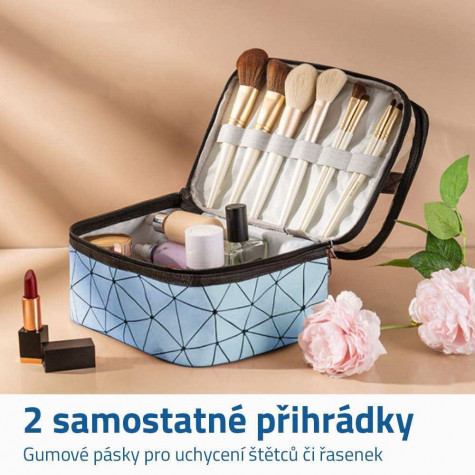 Dvoupatrový organizér na kosmetiku - modrý ~ 3