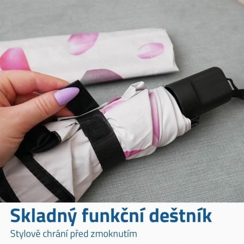 Skládací deštník - okvětní lístky bílé ~ 3