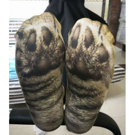 Zvířecí ponožky s reálným potiskem - Kočka - vel. uni