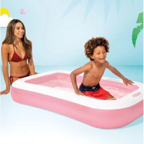 Intex 58423 Dětský bazén s nafukovacím dnem 166x100x25cm - růžový