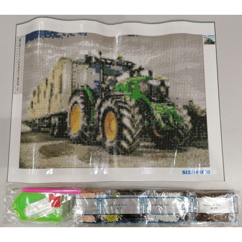 Diamantový obrázek malování 30x40cm - John Deere traktor ~ 6