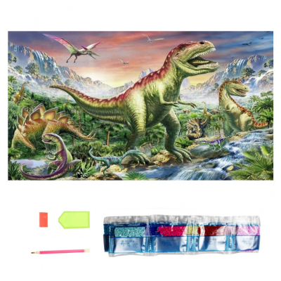 Diamantový obrázek malování 30x40cm - T-Rex a dino svět