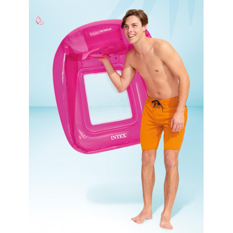 Intex 56802 Plovoucí sedadlo transparentní 104x102cm - růžové ~ 3