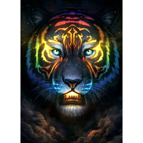 Diamantový obrázek malování 30x40cm svítící ve tmě - Tygr