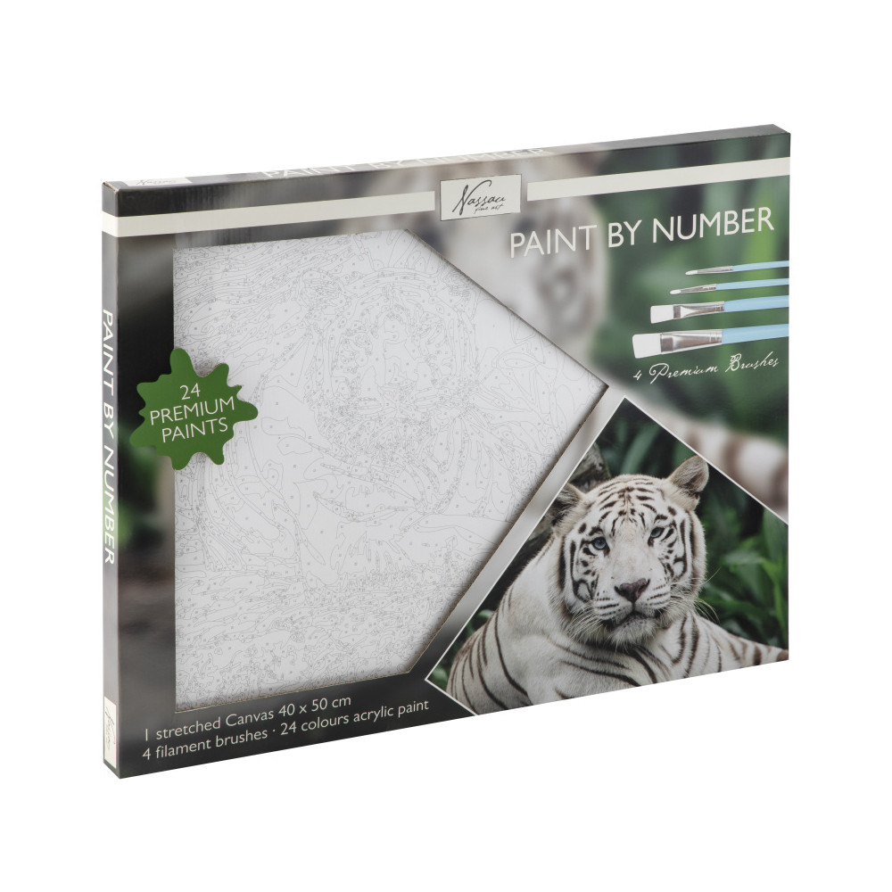Malování podle čísel na plátno 40x50cm - Bílý tygr