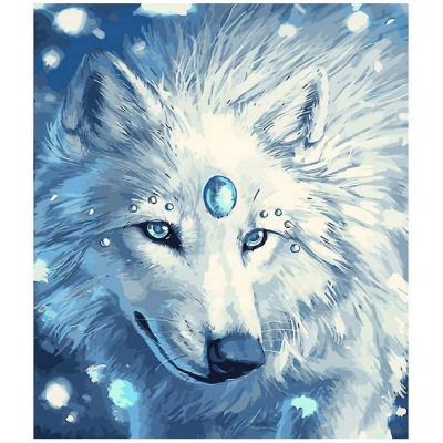 Malování podle čísel na plátno 40x50cm - Bílý vlk