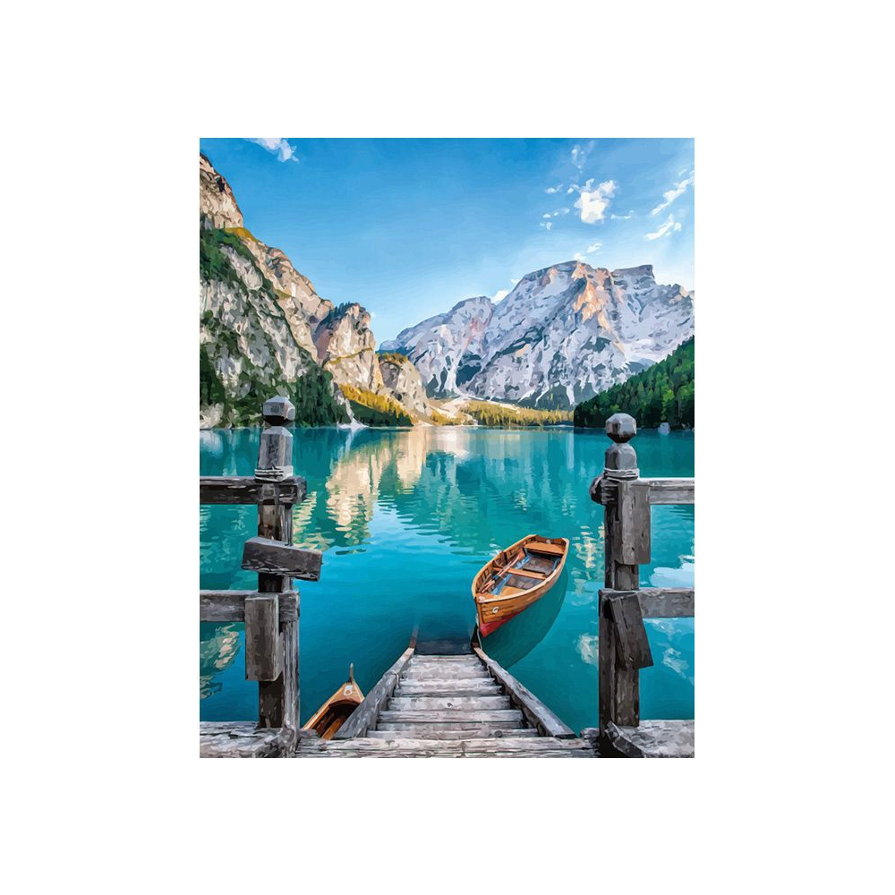 Malování podle čísel na plátno 40x50cm - Jezero s molem