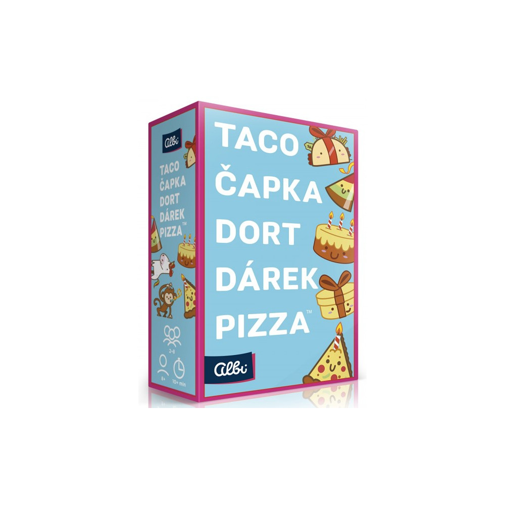 Albi Taco, čapka, dort, dárek, pizza