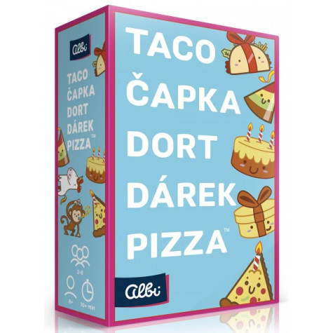 Albi Taco, čapka, dort, dárek, pizza