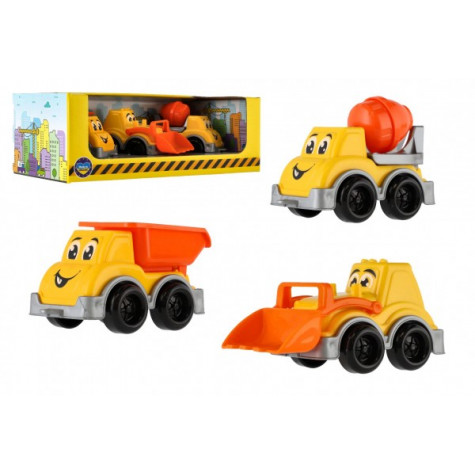 Auto stavební 3ks 10-11cm na volný chod ~ 1