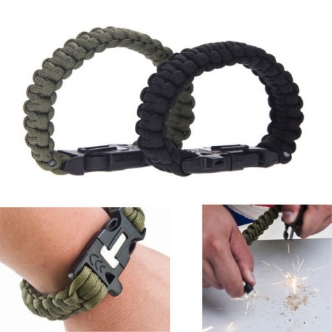 Paracord náramek 3v1 - černý