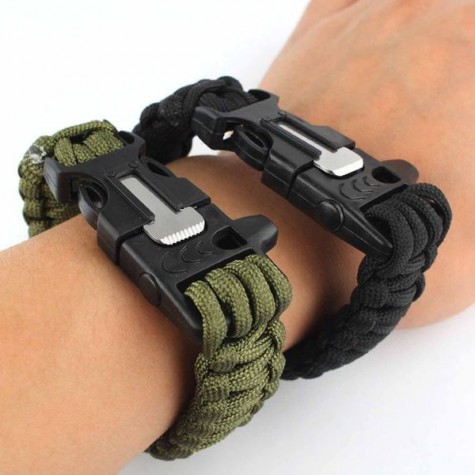 Paracord náramek 3v1 - černý