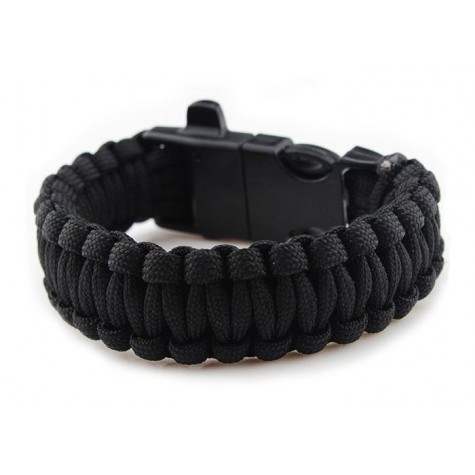 Paracord náramek 3v1 - černý