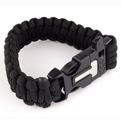 Paracord náramek 3v1 - černý