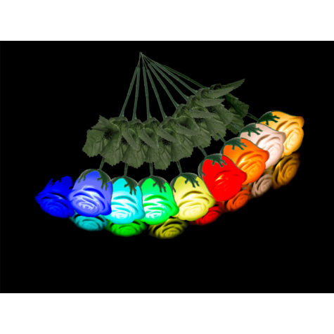 LED svítící plastová růže měnící barvu