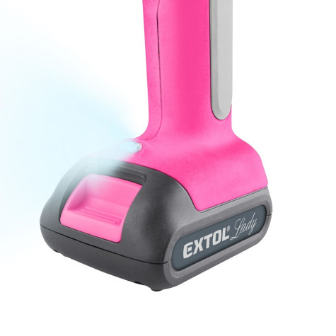 Extol Lady Růžový Aku vrtací šroubovák s příklepem 12V Li-ion 2000mAh v kufru ~ 4
