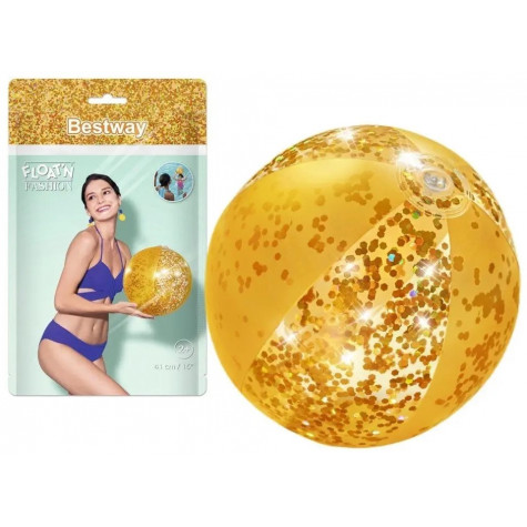 Bestway 31050 Míč plážový nafukovací Glitter Fusion 41cm - zlatý ~ 1