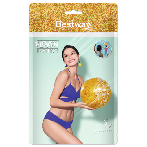 Bestway 31050 Míč plážový nafukovací Glitter Fusion 41cm - zlatý ~ 6