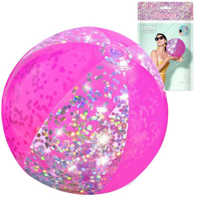 Bestway 31050 Míč plážový nafukovací Glitter Fusion 41cm - růžový