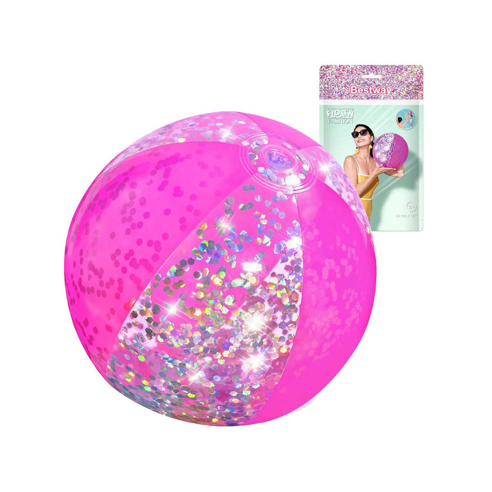 Bestway 31050 Míč plážový nafukovací Glitter Fusion 41cm - růžový