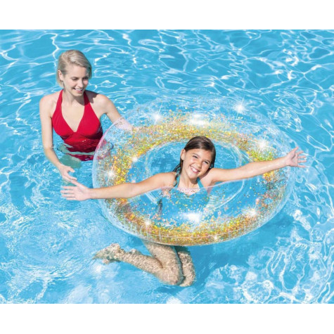 Intex 56274 Kruh nafukovací Sparkling glitter - zlatý ~ 1