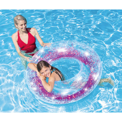 Intex 56274 Kruh nafukovací Sparkling glitter - růžový ~ 5